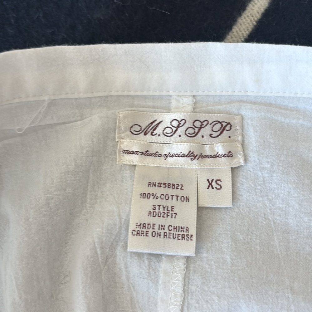 Max Studio White Embroidered Cotton Mini Skirt | Women's XS - Picture 4 of 4